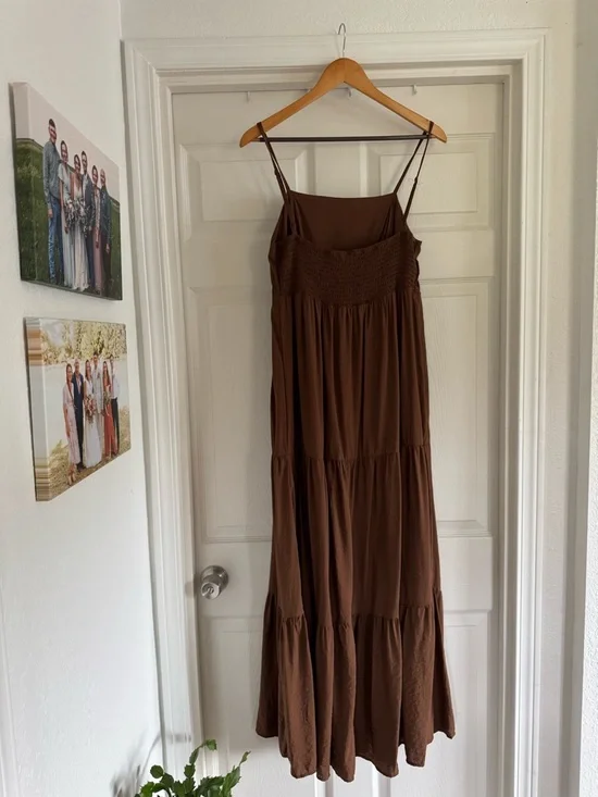 Nine West Maxi Dress, Brown, Size Large - Picture 2 of 9